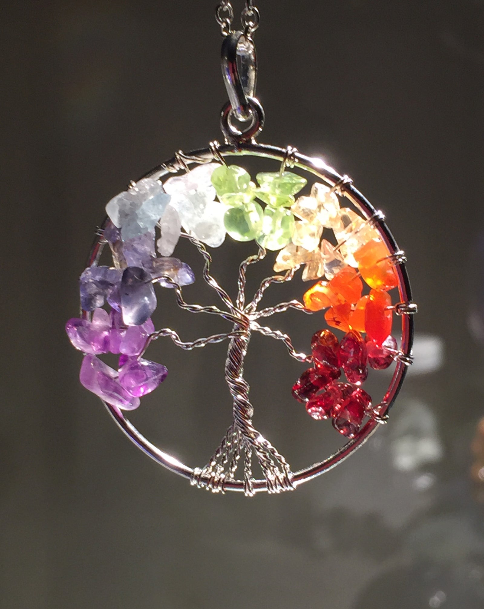 Cremation Jewelry - Moon and Stars Tree of Life Pendant with Cremains