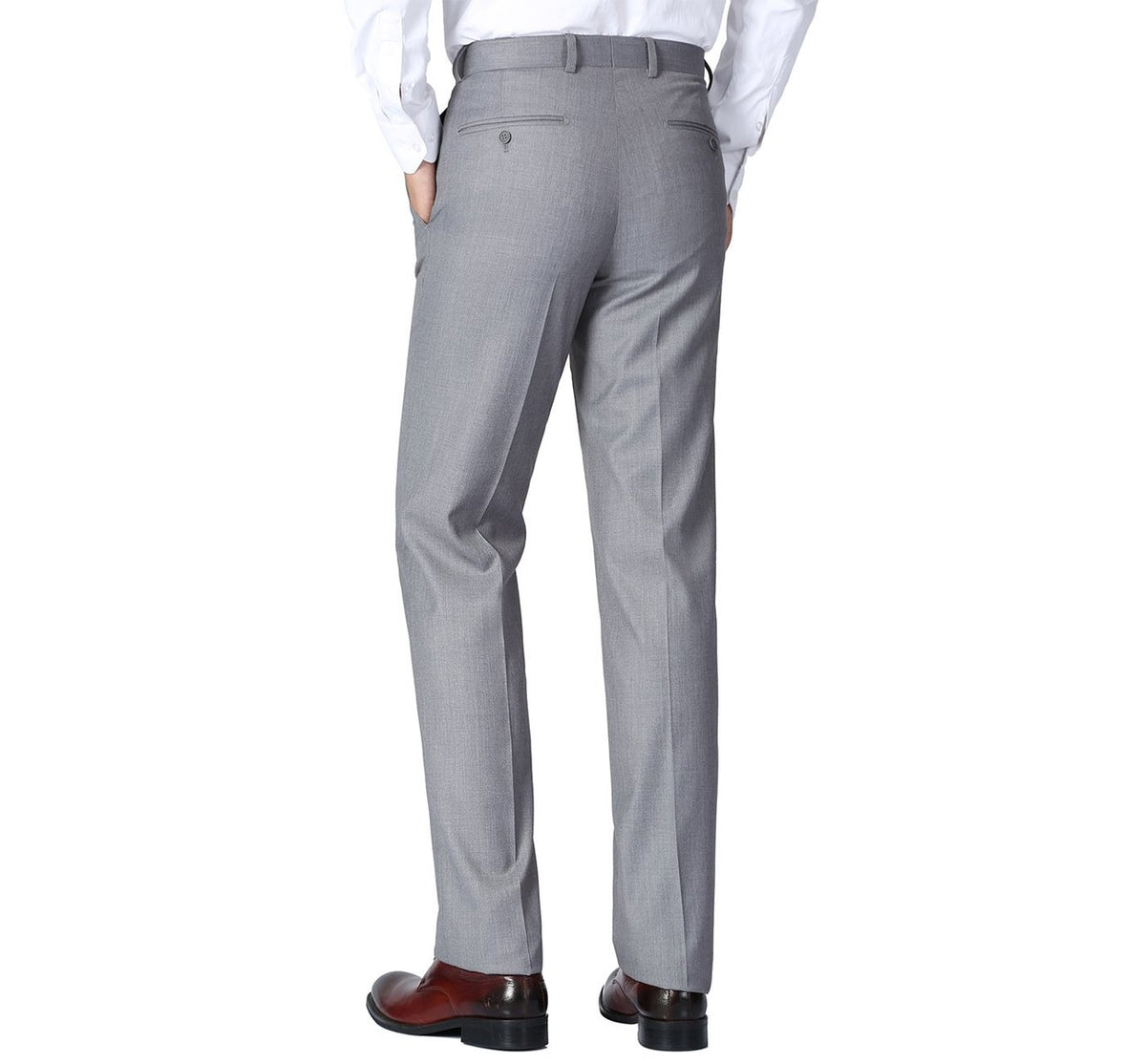RENOIR Grey Classic Fit Flat Front Suit Separate Pants 202-2 – Unique ...