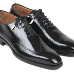 Paul Parkman Norwegian Welted Wingtip Men's Dress Shoes Black & White (ID#8505-BNW) 