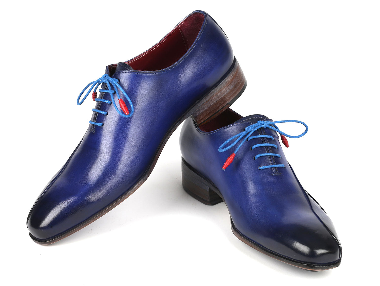 Paul Parkman Blue Leather Oxford Shoes Side Hand-Sewn - 018-BLU – Unique  Design Menswear