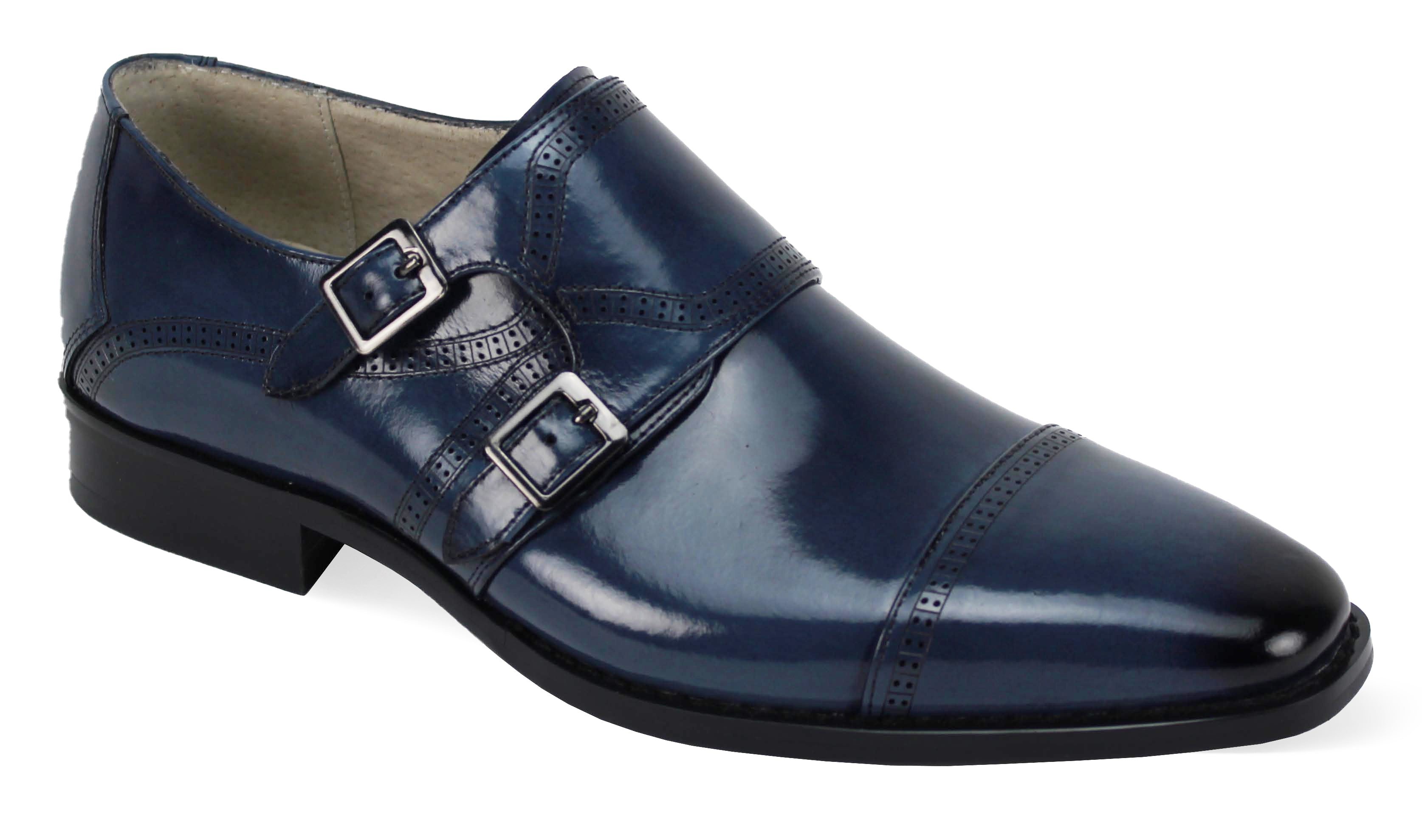 Giovanni Noel Blue Leather Shoes – Unique Design Menswear