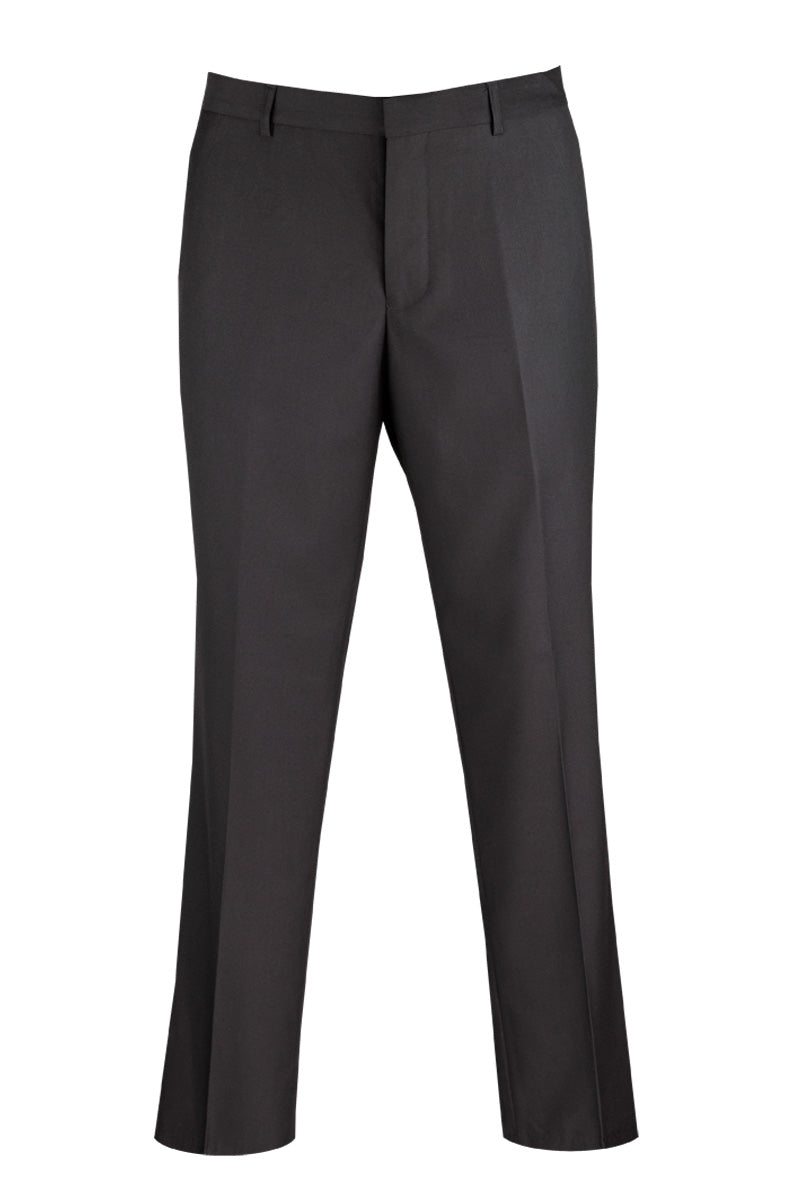 Men's Modern Fit Slacks Black Plain Front Dress Pants OM-TR