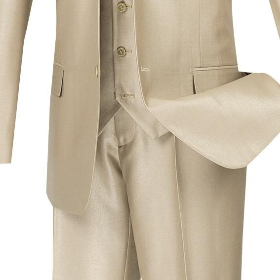 Vinci Shiny Regular Fit 3 Piece 2 Button Suit (Beige) V2RR-1 – Unique  Design Menswear