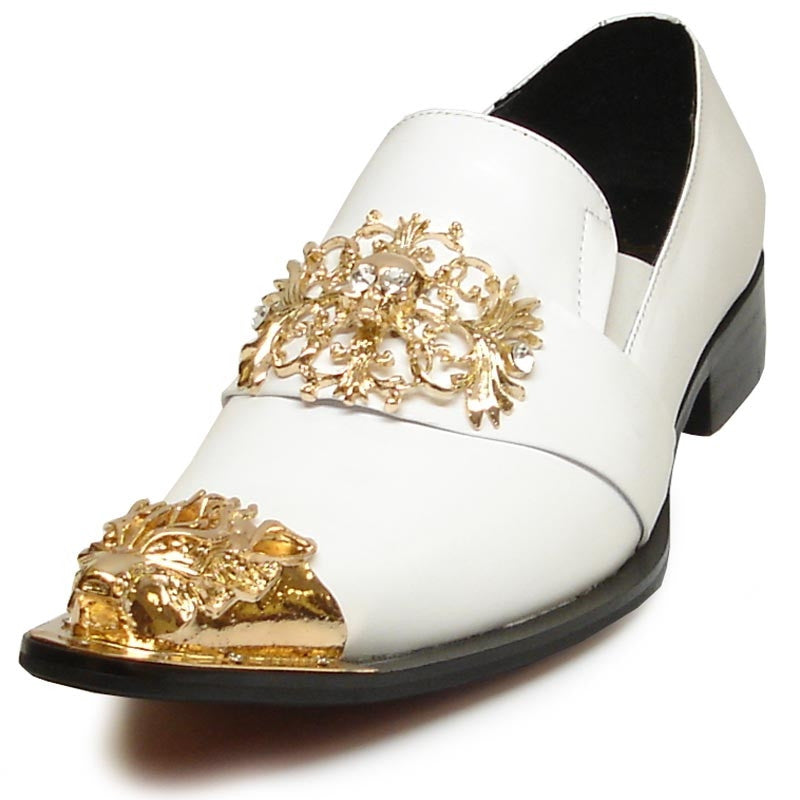 white and gold mens dress shoes