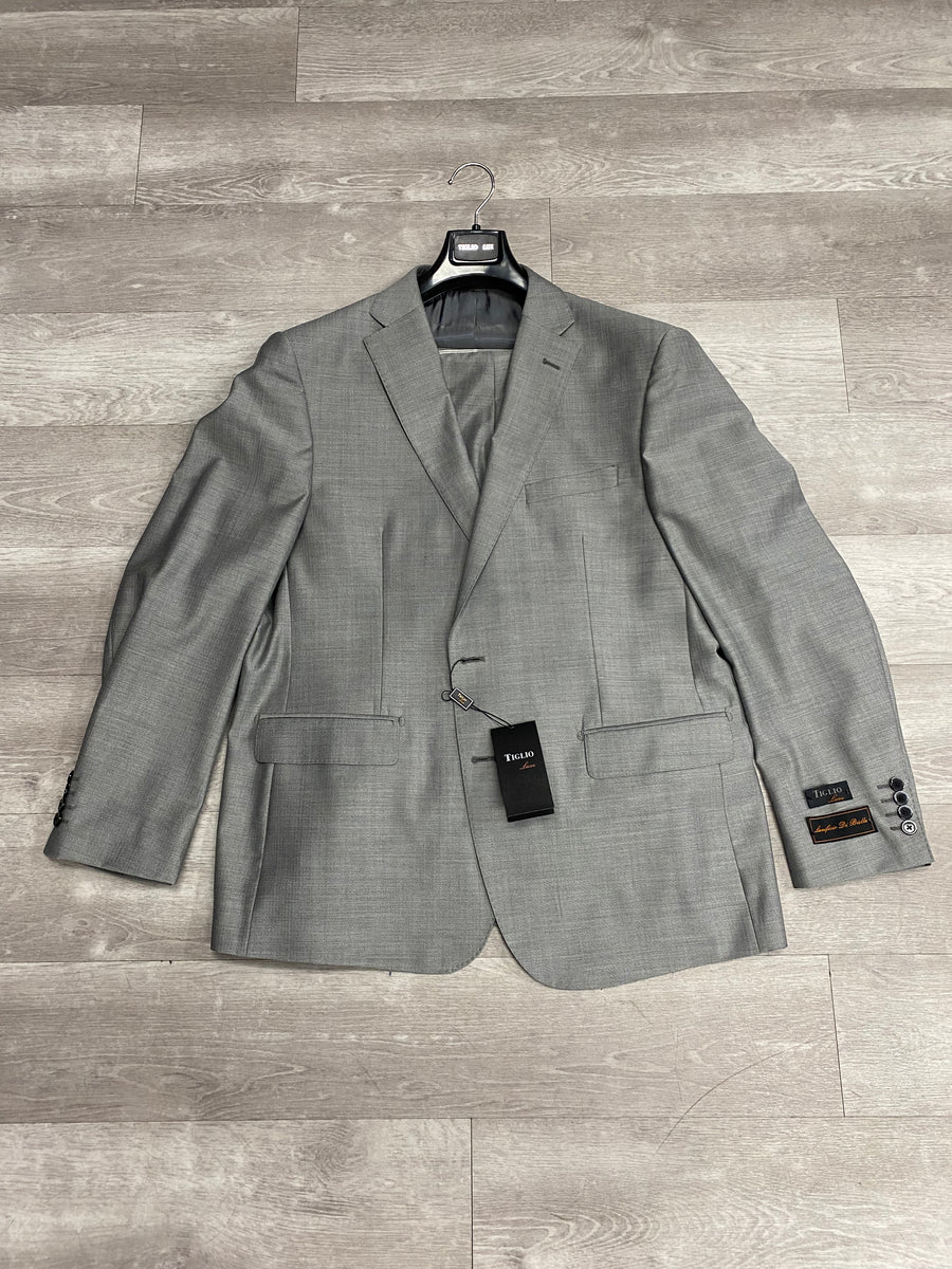 Tiglio Luxe Novello Slim Fit Grey Suit 12A005 – Unique Design Menswear