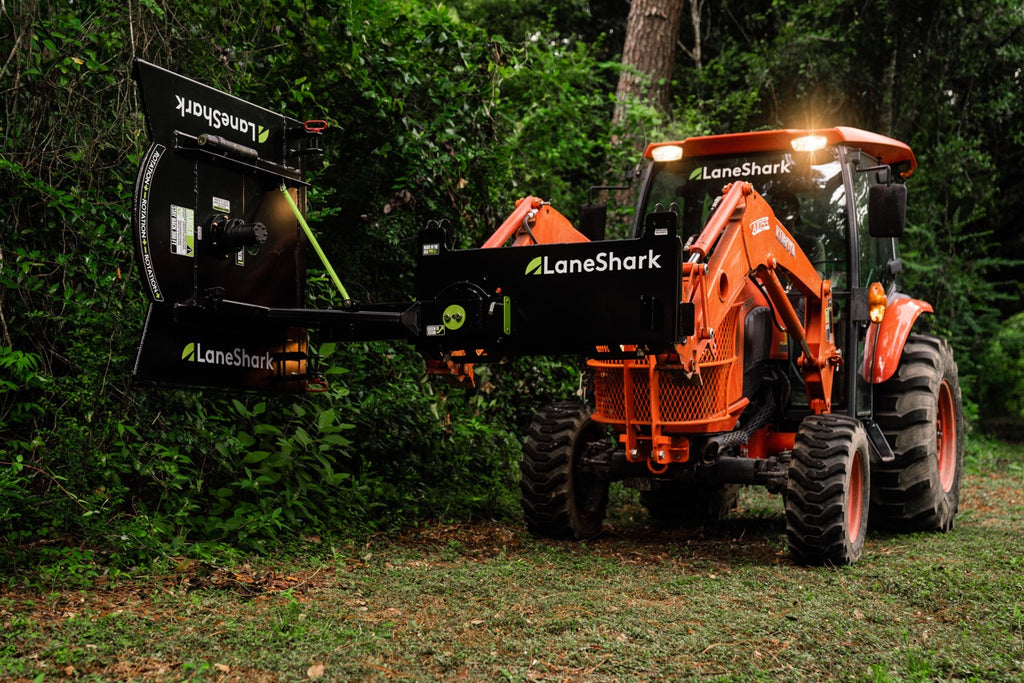 Special Edition Lane Shark Brush Cutter displayed on a Kubota Tractor