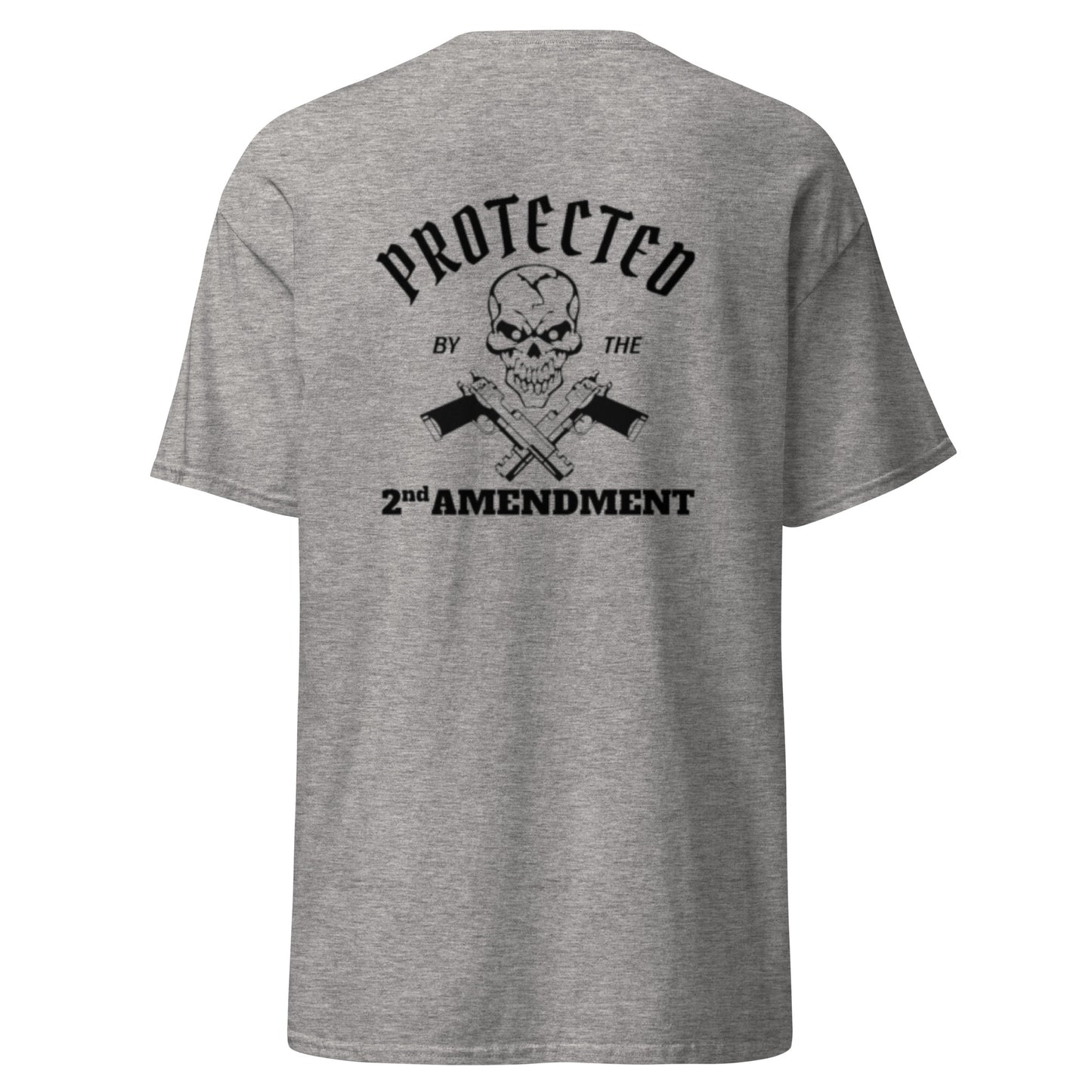 Men's classic tee - Protected by The 2nd Amendment - Cross Pistols / Skull