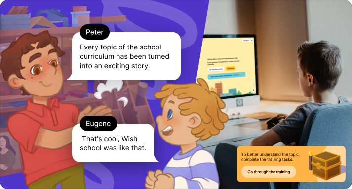 The course program for online school that educates 4 million children is "packed" into an adventure story