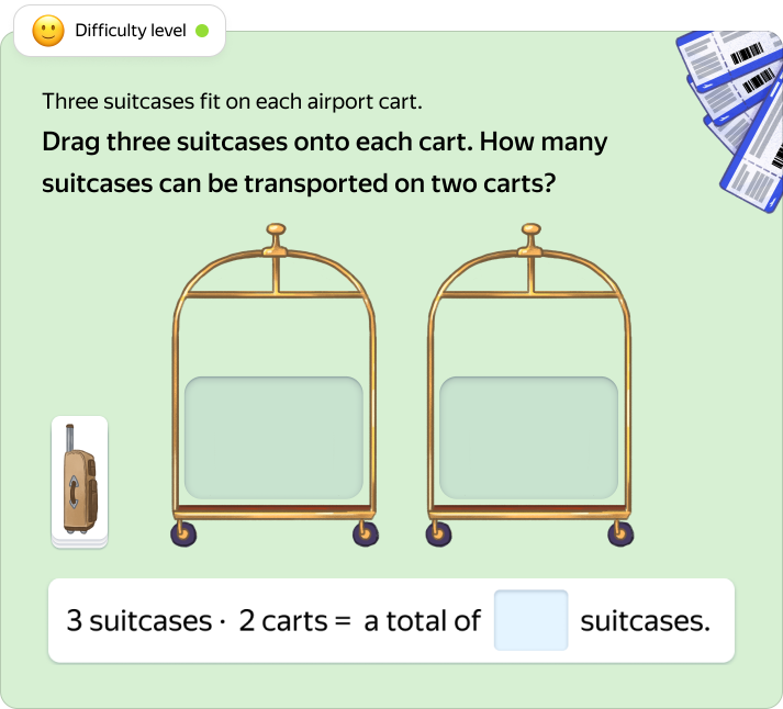 Task about suitcases and carts