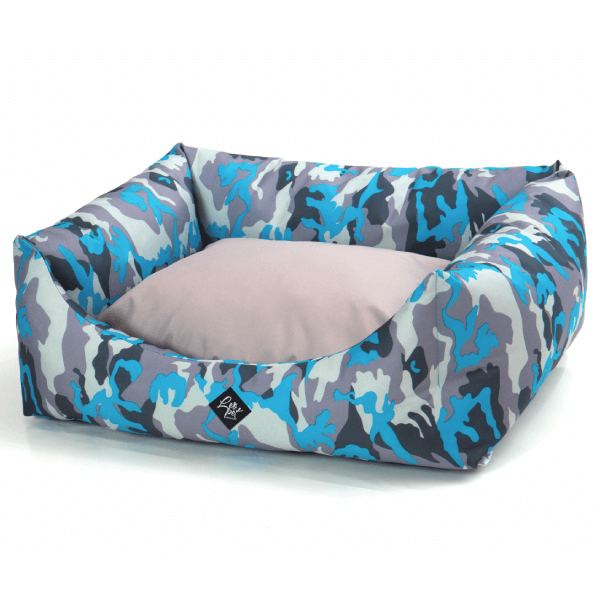 Culcus pentru caini Leopet Rodi Army Blue 60x70cm