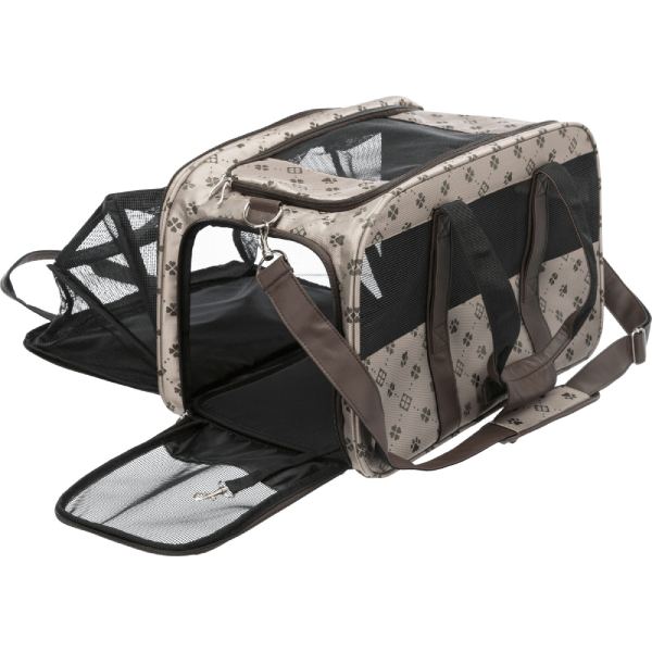 Geanta de transport pentru caini si pisici Trixie Maxima Bej-Maro 33x32x54cm