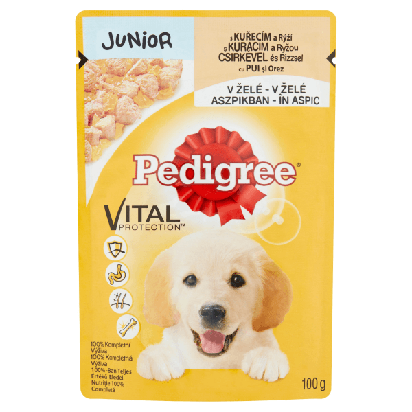 Hrana umeda pentru caini Pedigree Junior cu pui 100 g