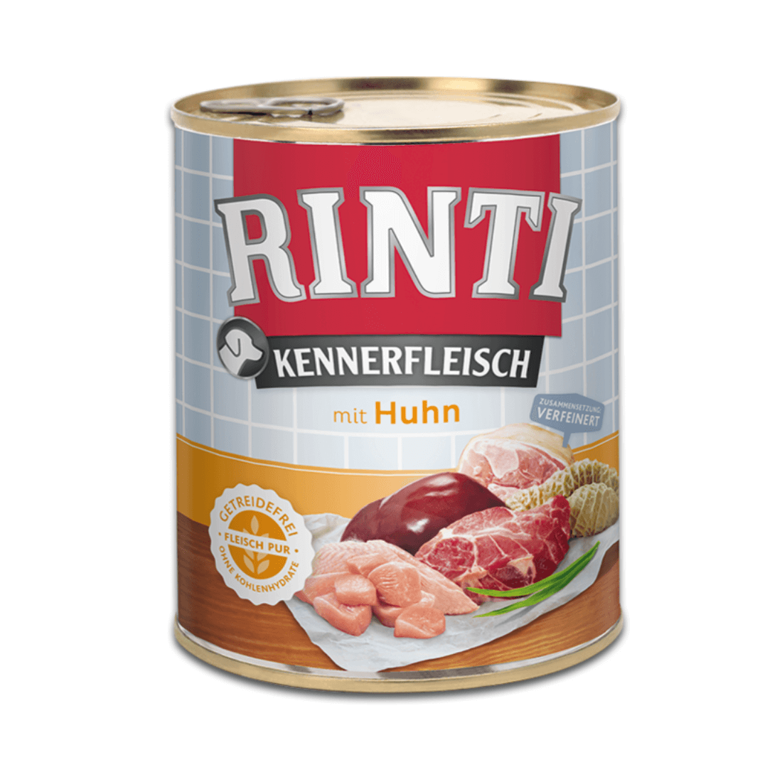 Hrana umeda pentru caini Rinti Adult cu pui 800 g