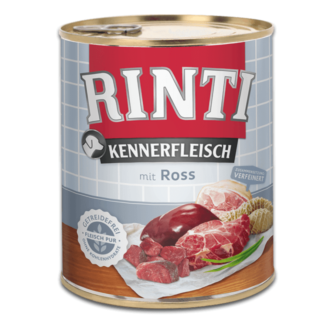 Hrana umeda pentru caini Rinti cu cal 800 g