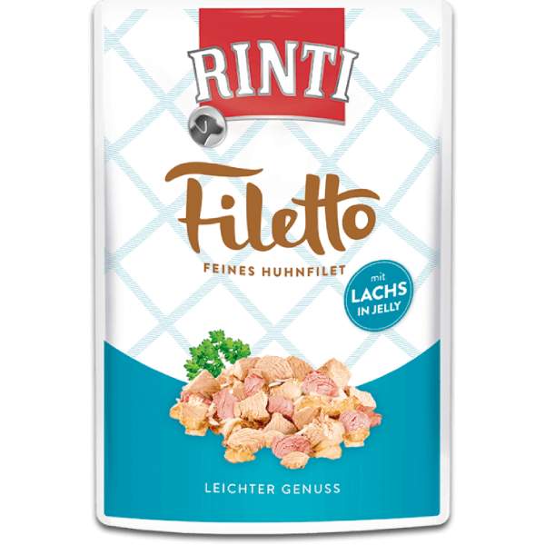 Hrana umeda pentru caini Rinti Filetto Jelly Pui&Somon 100g