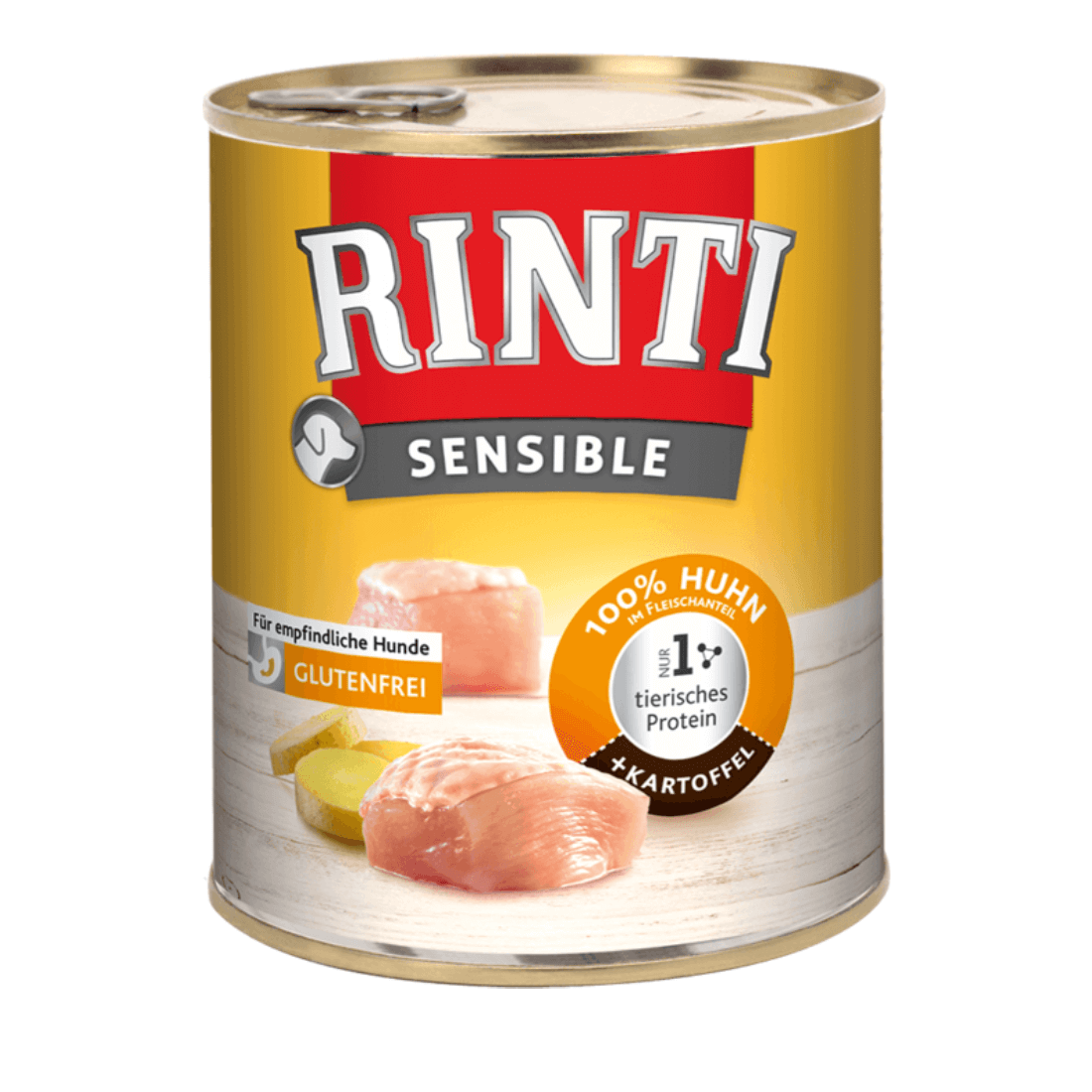 Hrana umeda pentru caini Rinti Sensible cu pui si cartof 800 g