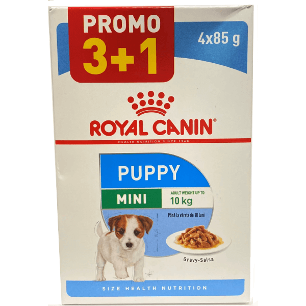 Hrana umeda pentru caini Royal Canin Mini Puppy 4x85g PROMO 3+1