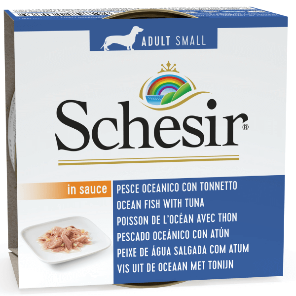 Hrana umeda pentru caini Schesir Adult Small Peste oceanic-Ton 85g