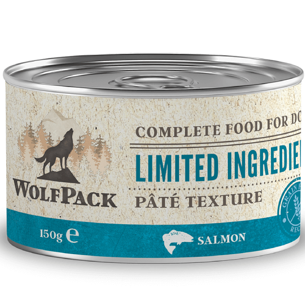 Hrana umeda pentru caini Wolfpack LTD Adult Somon 150g