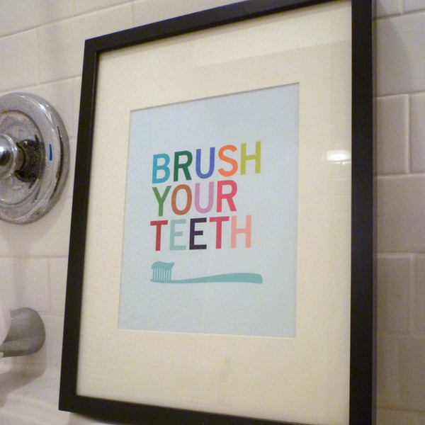Brush Your Teeth bathroom  wall  art  print Parade and 