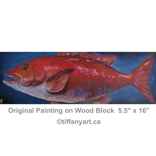 Fish painting on wood, Coastal Decor, Fishing Gifts for Men