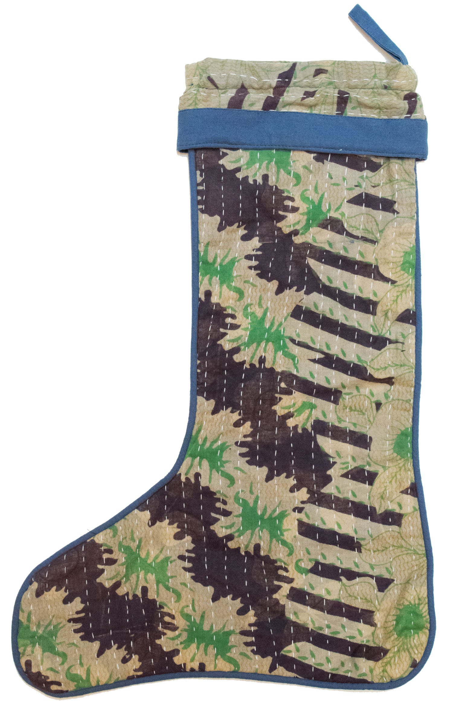 Vintage Kantha Holiday Stocking