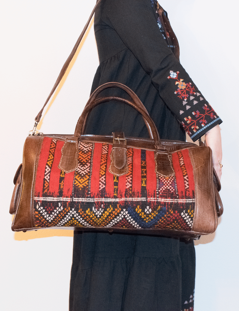 Moroccan Kilim Weekender Duffel Bag – Worldwide Textiles