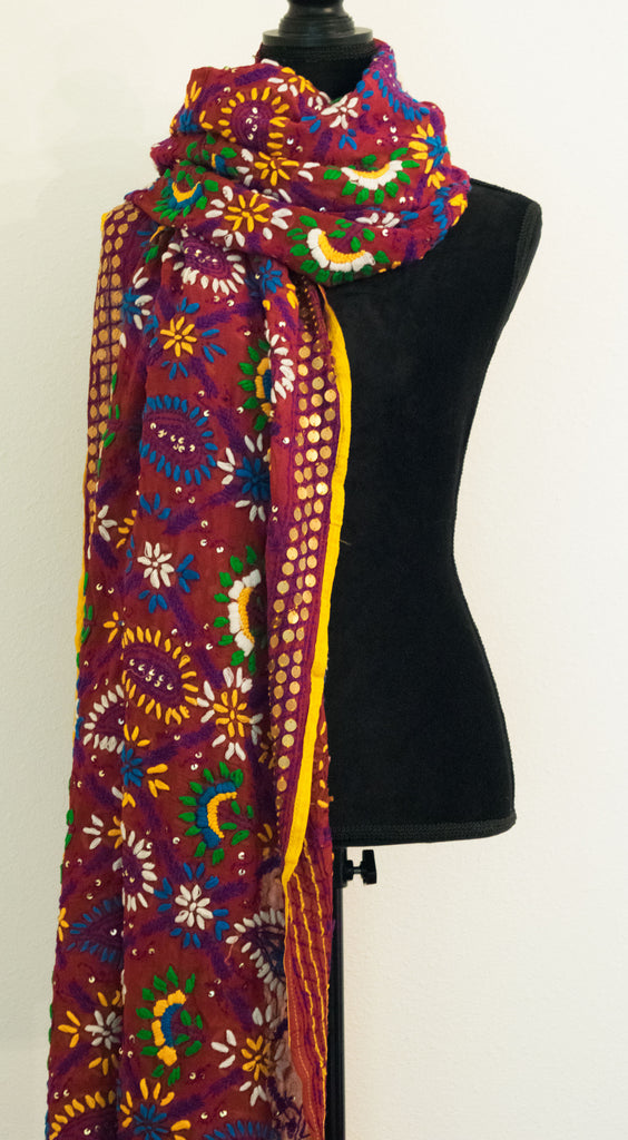 embroidered scarf india