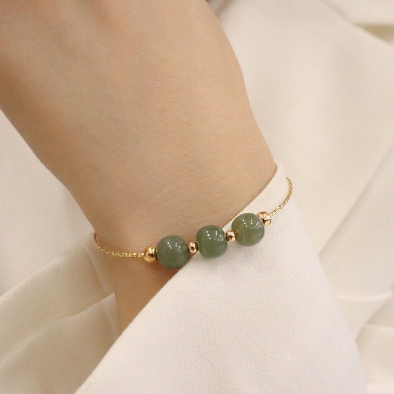 Blessings Jade Bracelet 14K Gold  Carrie K