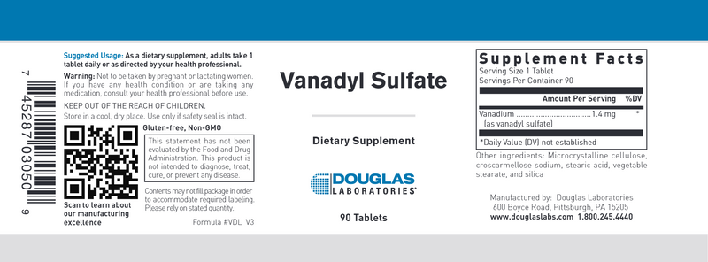 Vanadyl Sulfate Douglas Laboratories I