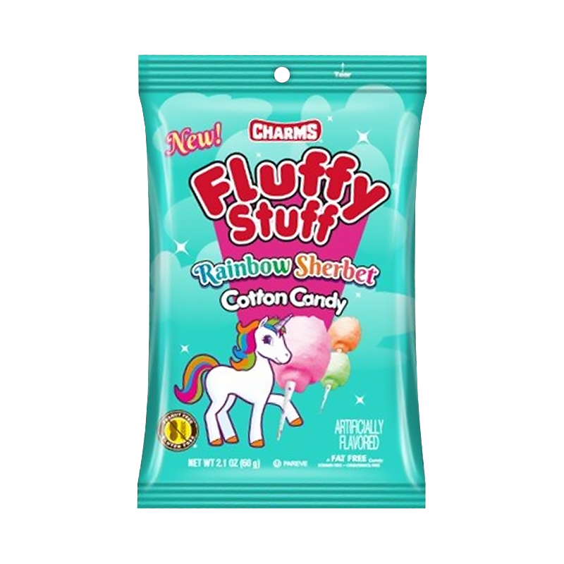 Billede af Charms Fluffy Stuff Rainbow Sherbet Candy Floss - NYHED!