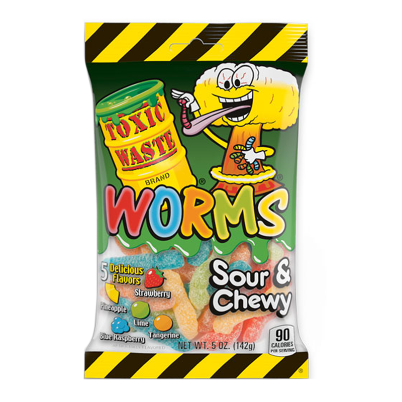 Se Toxic Waste Sour Worms hos SlikWorld