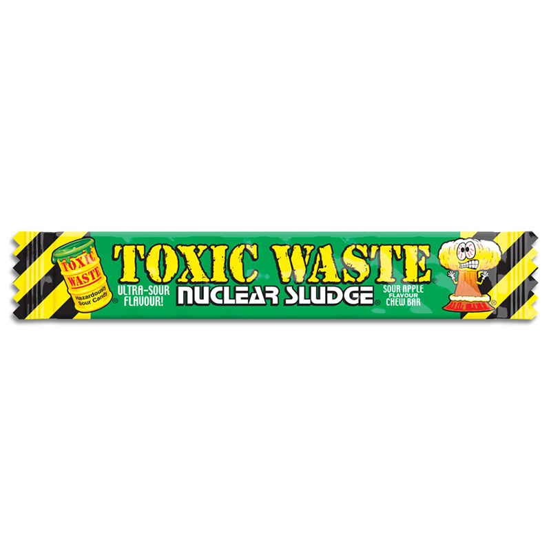 Se Toxic Waste Nuclear Sludge Chew Bar Green Apple hos SlikWorld