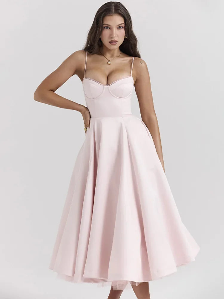 Double Layer Mesh Spliced Midi Dresses for Women - Image 4