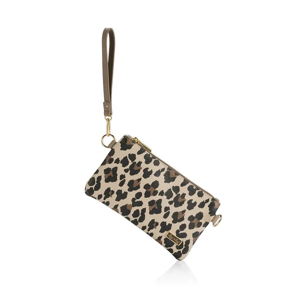 Itzy Ritzy Mini Wallet Card Holder & Key Chain Charm - Taupe