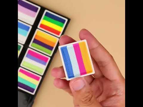 Bowitzki Face Paint Kit Professional Split Cake Face Painting Set For Kids  Adults 12x10 gm with Stencil One Stroke Non Toxic Rainbow Flora Dolphin