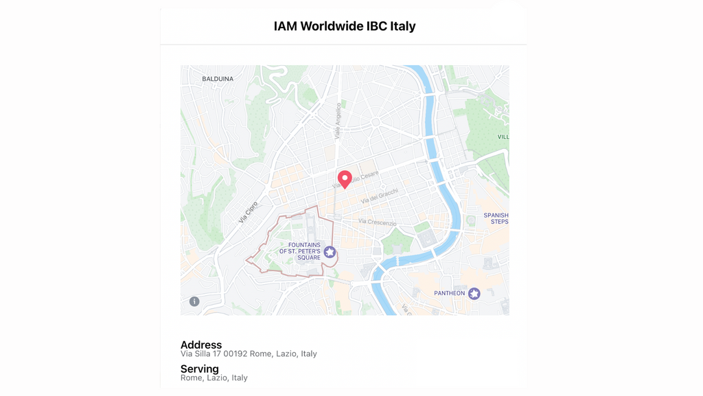 IBC ITALY Map Address