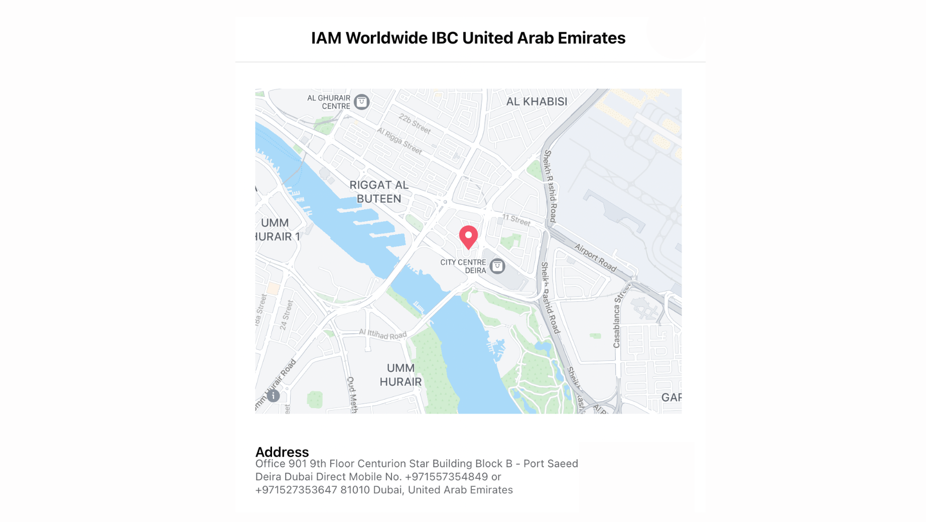 IBC UAE map address