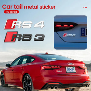 1PCS Metal Black/Silver Letter Emblem RS3 RS4 RS5 RS6 RS7 RS8 Sticker For Audi RS series Car Fender Trunk Rear Styling Sticker - OneDirectFit