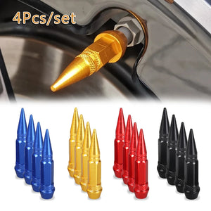 4Pcs Permium Bullet Valve Caps Dodge Honda Mercedes Bmw Toyota Wheel Tire Valve Caps Dustproof Cover 45mm Spiked Valve Caps Auto Exterior Accessories - OneDirectFit