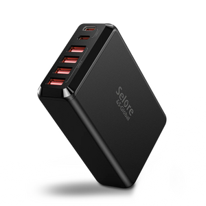 Selore 65W 6 Port Multiple USB Charging hub Fast USB C Charger Block - Selore - Fast Charger Multiple Ports