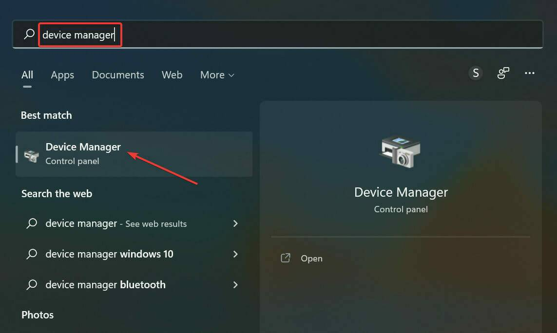 Update the USB driver Press Windows+S to launch the search menu, enter Device Manager in the text field, and click on the relevant search result.