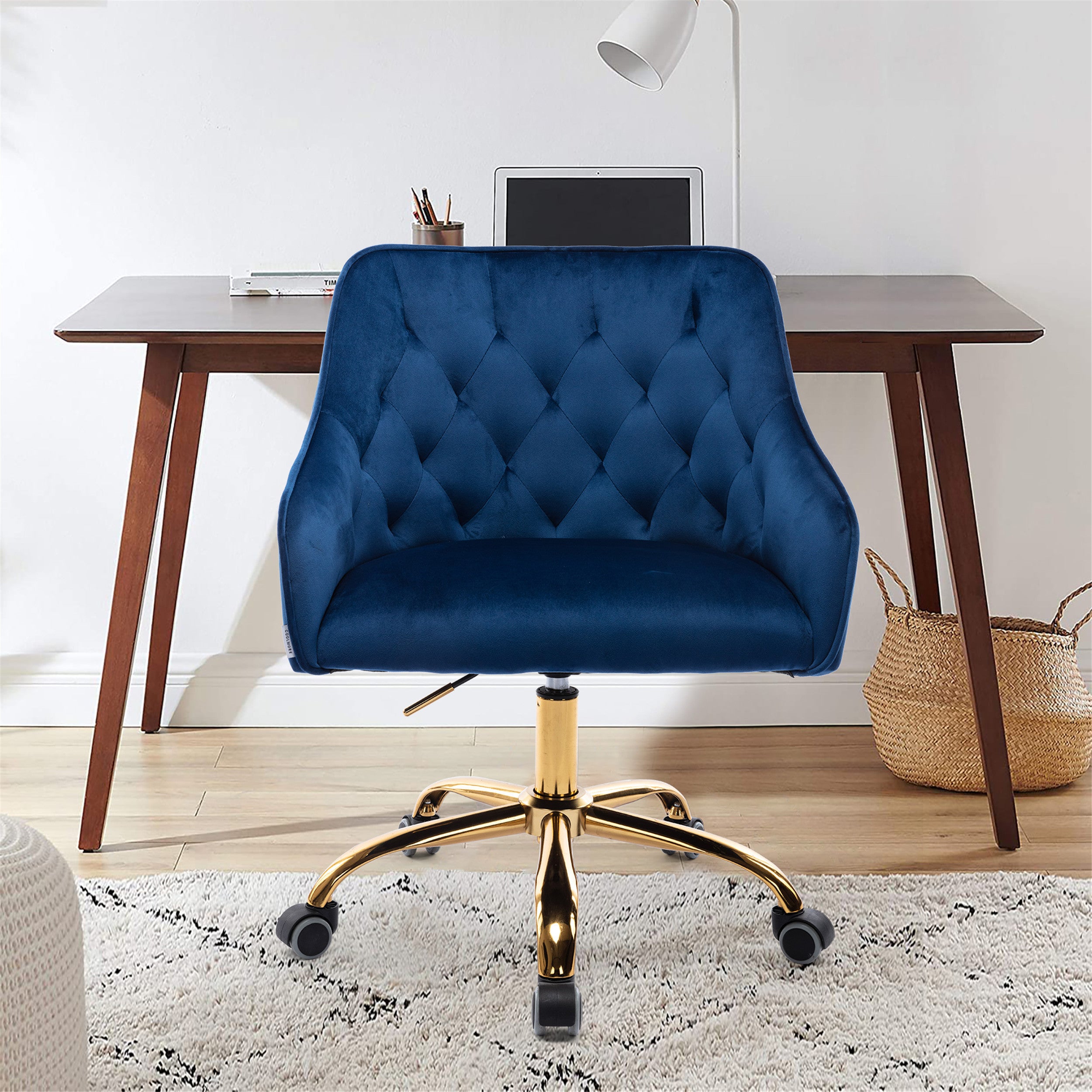 Swivel Modern Leisure Office Chair, Navy Blue – NOBLEMOOD