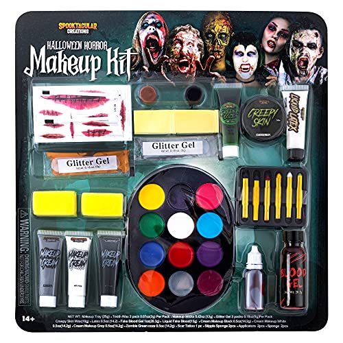 CHASPA Halloween Liquid Latex Special Effects SFX makeup kit for Fake Scar  Wound Makeup - Scar Wax + 2 Btl Fake Blood + 2 Btl Liquid Latex + Spatula  Tool + 2Pcs Stipple Sponge for Halloween Cosplay