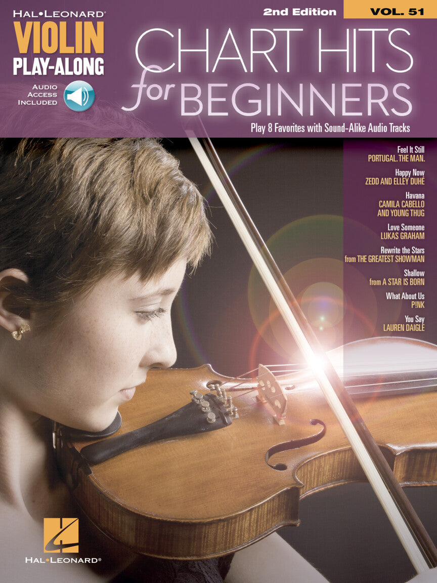  Chart Hits for Beginners - for Violin with Audio Accompaniment - Vol. 51 of Violin Play-Along - Hal Leonard 