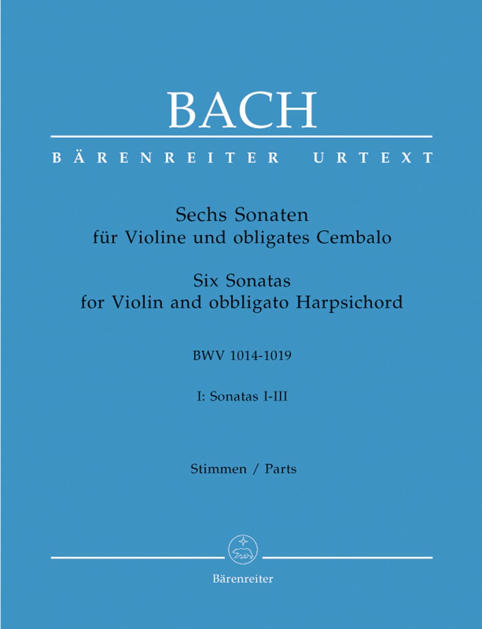  Bach, JS - 6 Sonatas for Violin and Piano, BWV 1014-1019, Volume 1 - for Violin and Piano - edited by Wollny and Manze - Barenreiter Verlag URTEXT Edition 