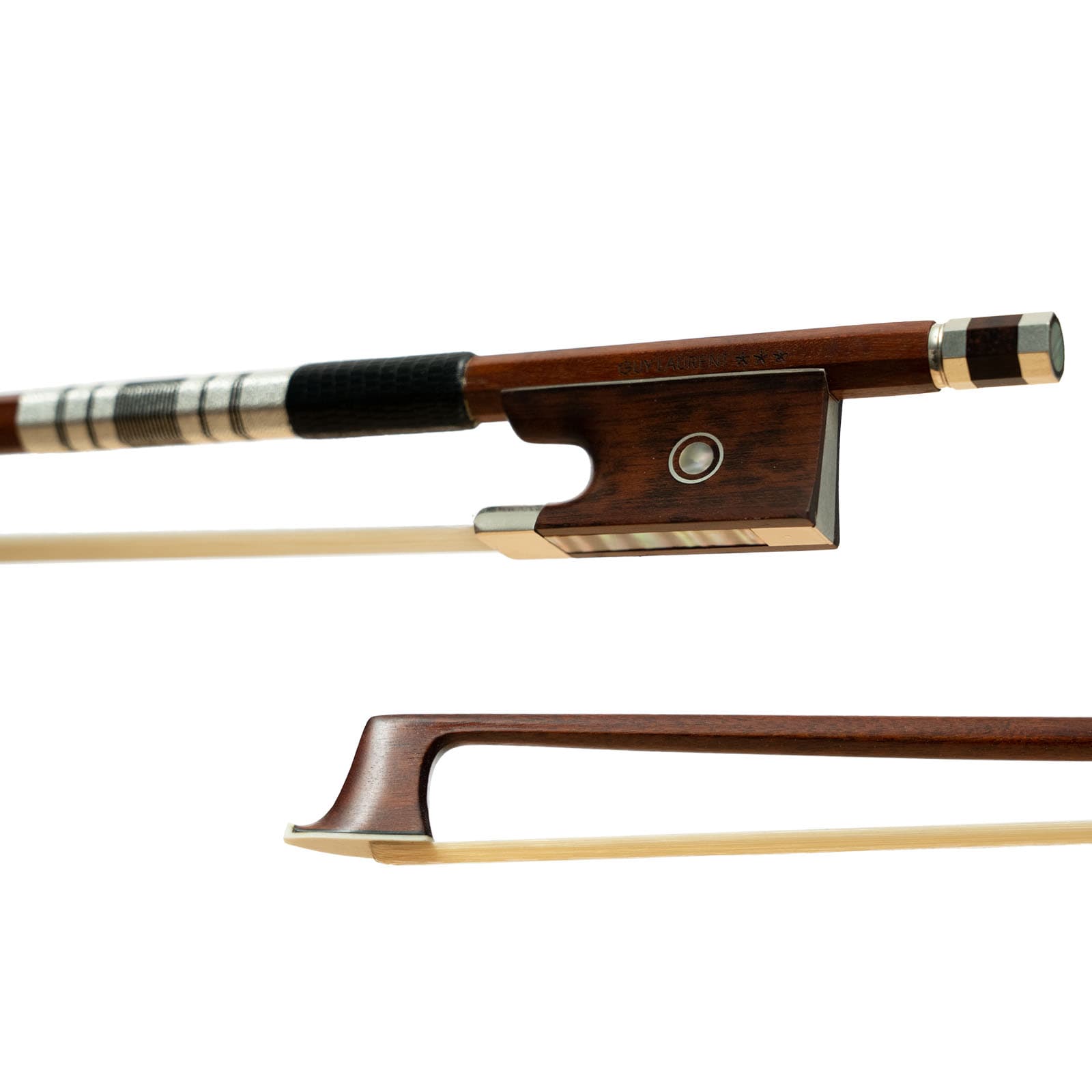  Guy Laurent Pernambuco® 3 Star Violin Bow - 4/4 size - Snakewood Frog - Silver Mounted 