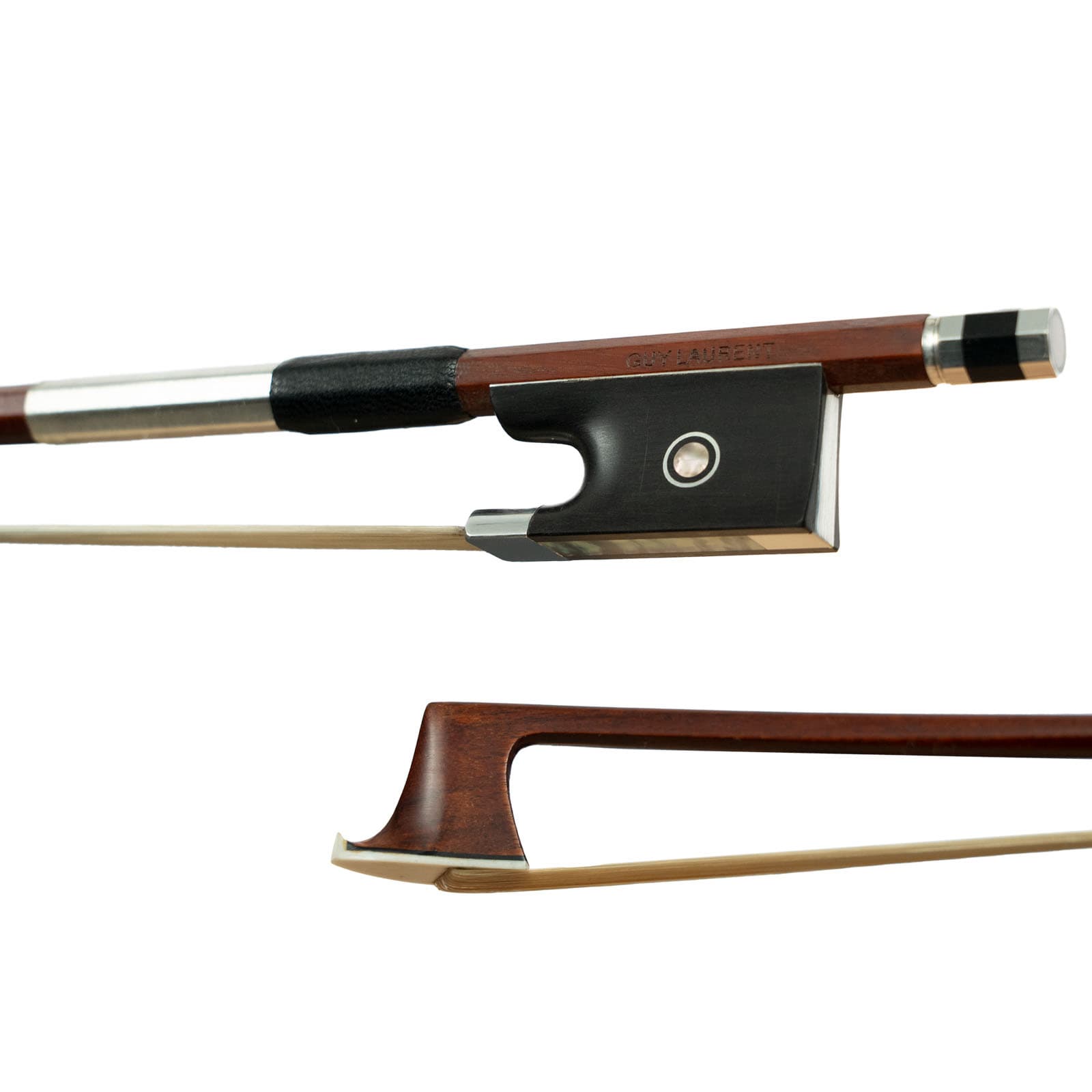  Guy Laurent® Workshop Pernambuco Violin Bow - 4/4 size - Round Stick - Silver Mounted 