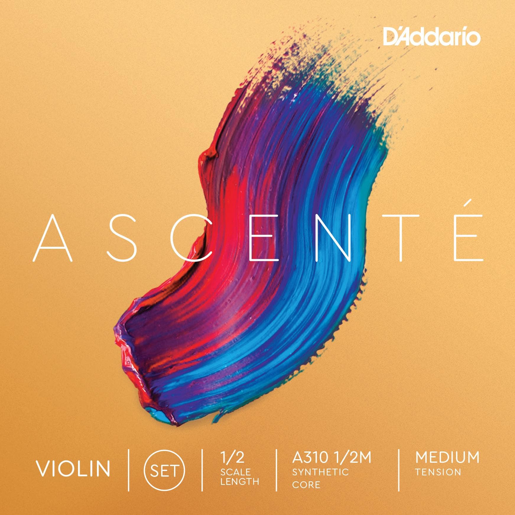  Ascenté Violin String Set - 1/2 Size - Medium Gauge 