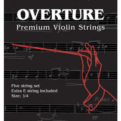  Overture Premium Violin String Set - 3/4 Size - Medium Gauge 